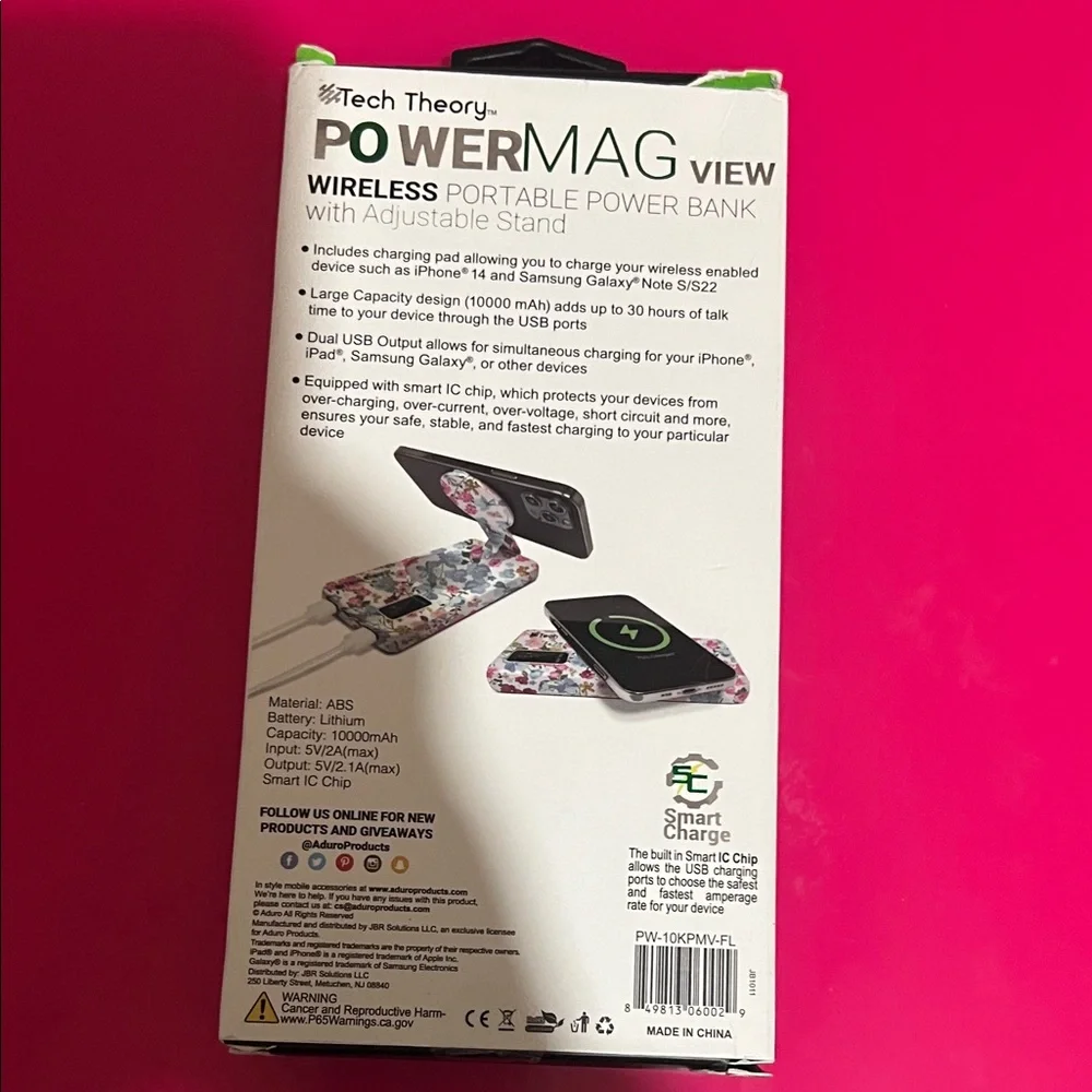 Theory PowerMag View Wireless Charger - Black Floral